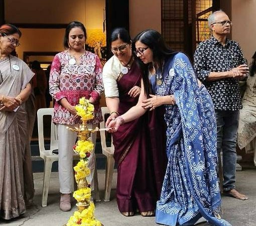 The Powerhouse Group of Women Artists of Akanksha. Members of our 21st Annual Women’s Day Show which started on a great note on International Women’s Day