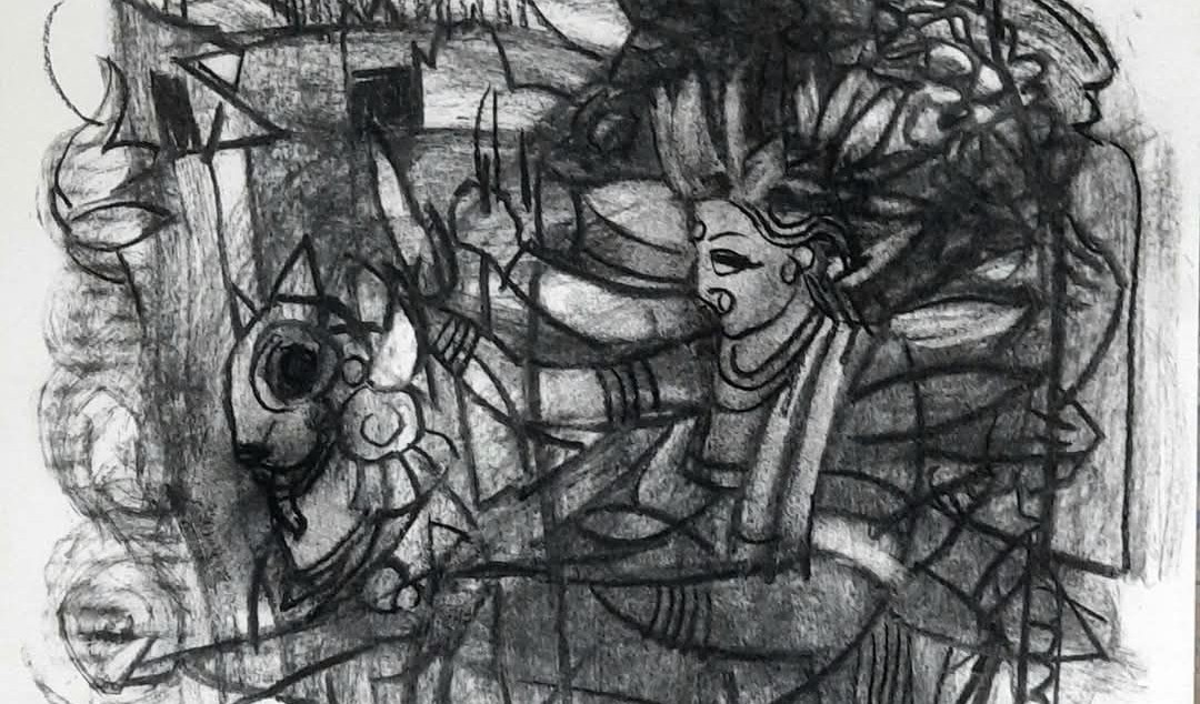 Jayant. B. Hubli ‘s present work in charcoal