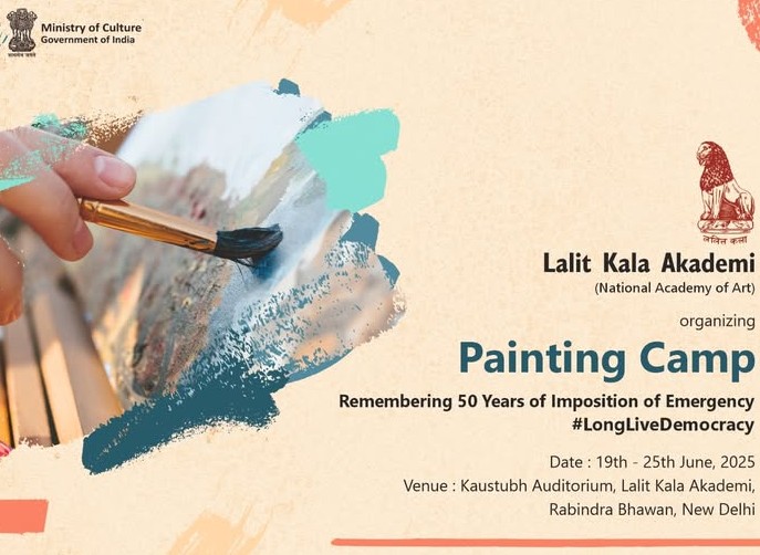 “Lalit Kala Akademi organised a week-long Painting Camp today” at Rabindra Bhavan, New Delhi.