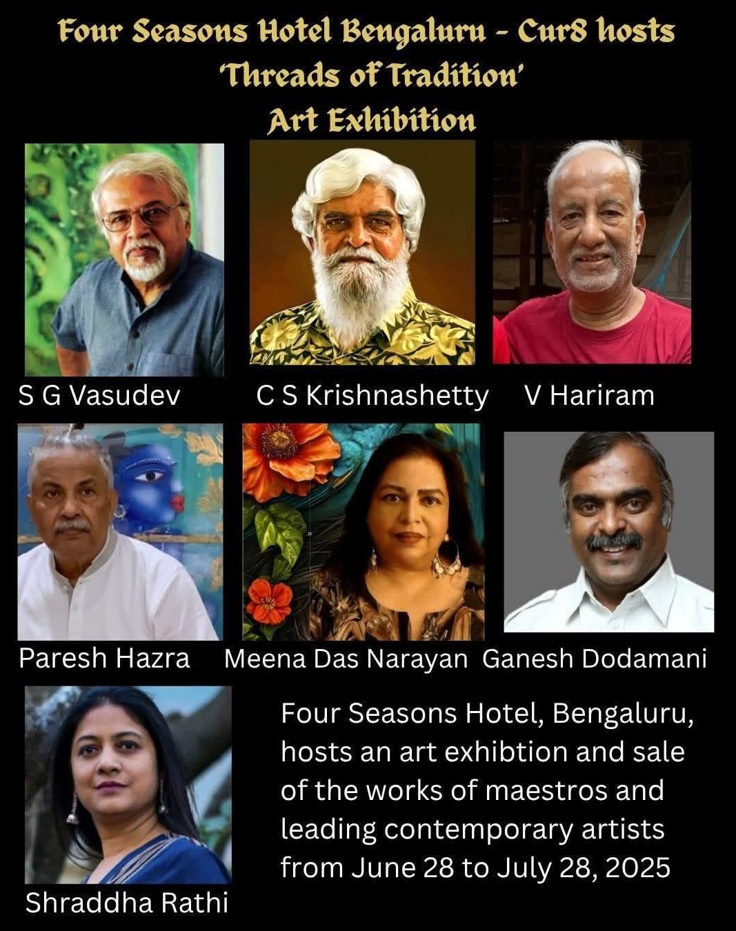 Four Seasons Hotel Bengaluru inaugurated a group art exhibition, hosted by Cur8.
